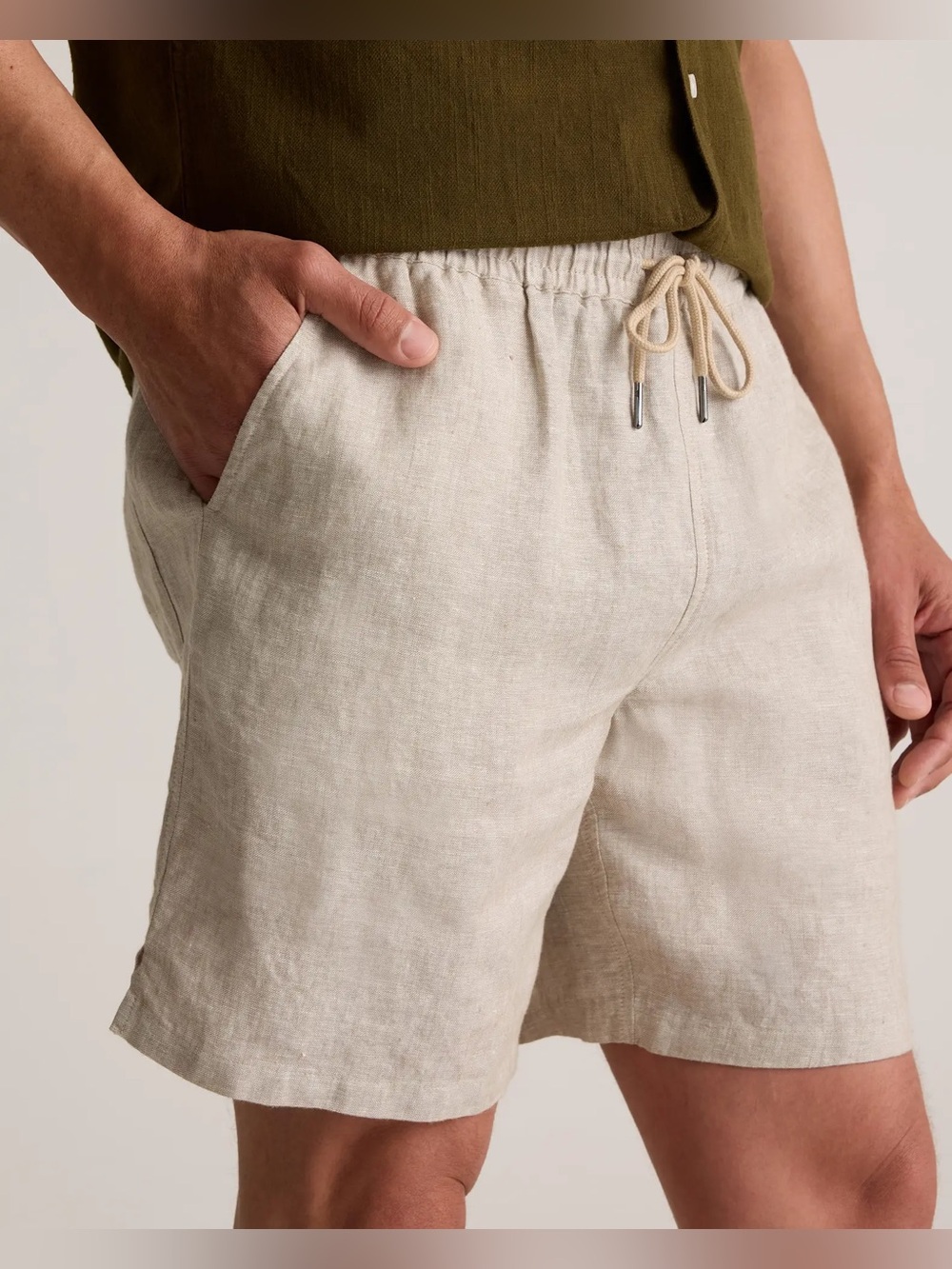 Quince European Linen Drawstring Beach Shorts 7 inch